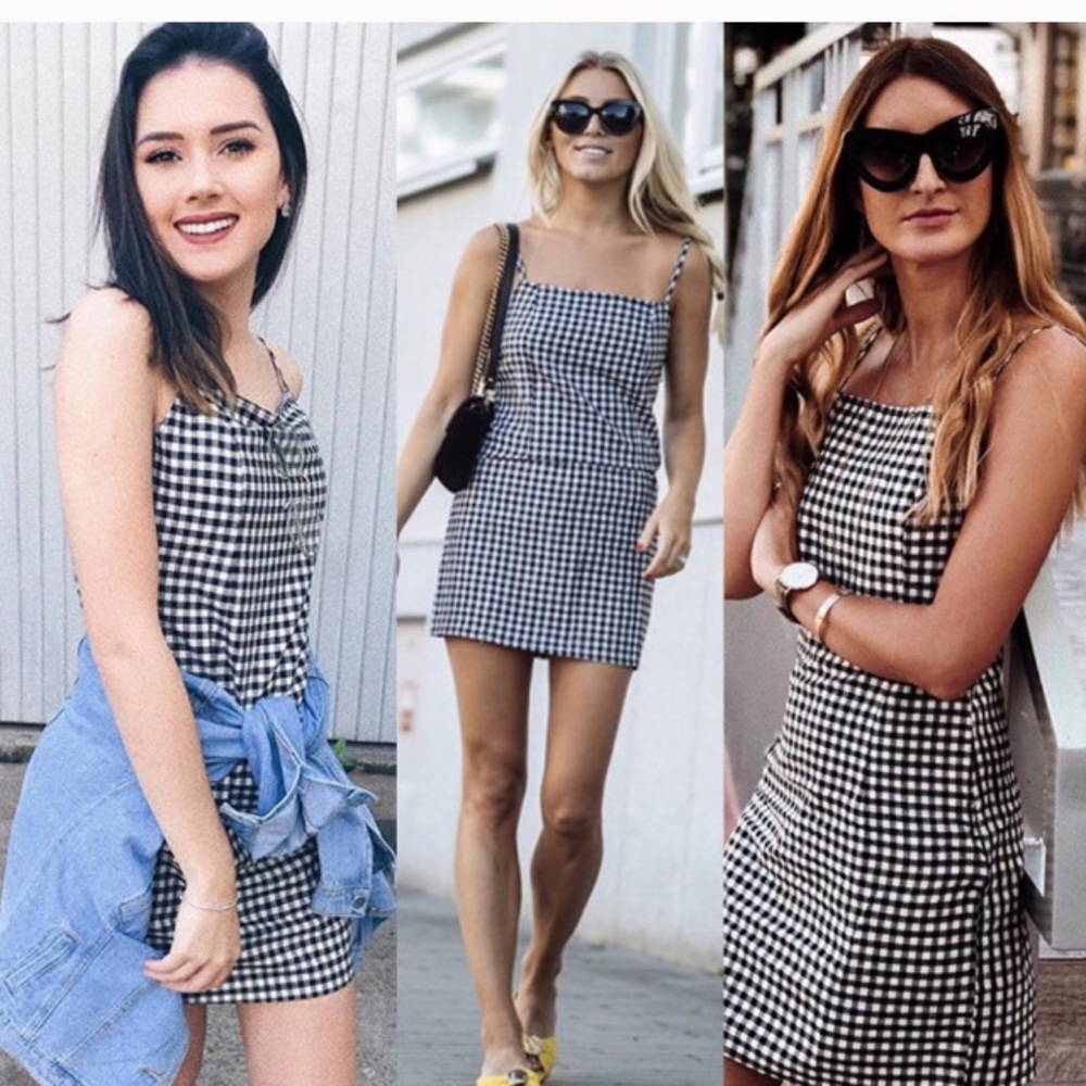 ⚪️Host Pock! TWO left! ⚫️ B&W Gingham Mini Dress